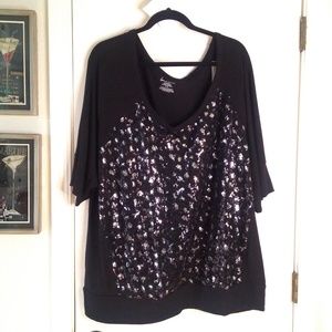 Lane Bryant Sequin Front Tee - 26/28